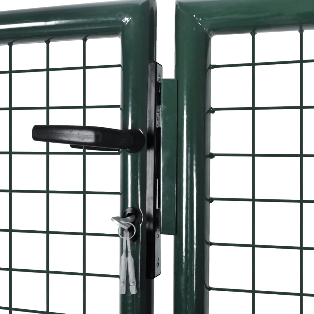 vidaXL Portail de clôture Acier 306x175 cm Vert