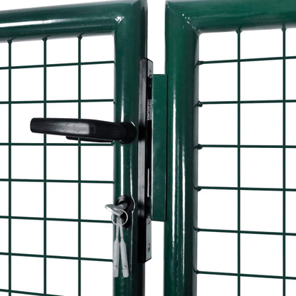 vidaXL Portail de clôture Acier 306x175 cm Vert