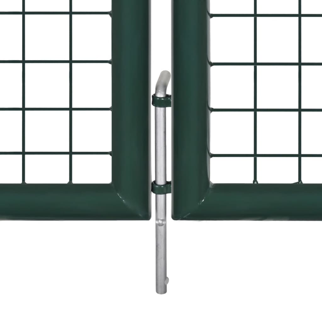 vidaXL Portail de clôture Acier 306x175 cm Vert
