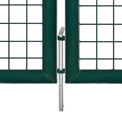 vidaXL Portail de clôture Acier 306x175 cm Vert