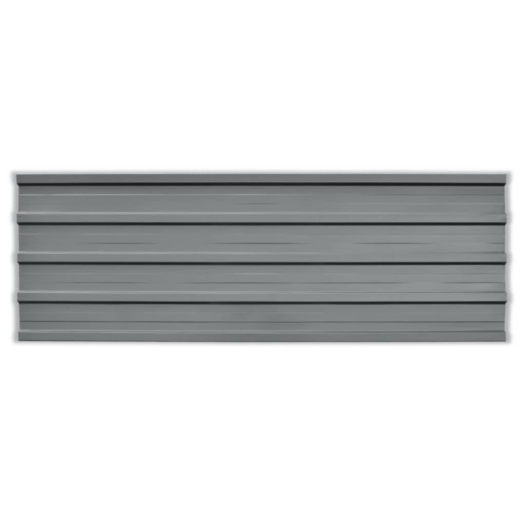 vidaXL Tôle en acier galvanisé 12 pièces Gris