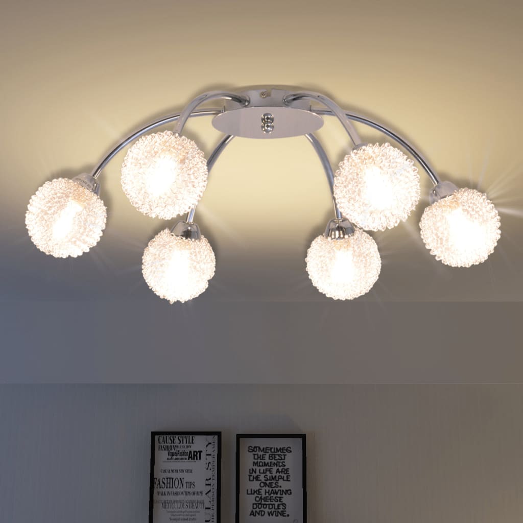 vidaXL Plafonnier avec 6 ampoules LED G9 240 W