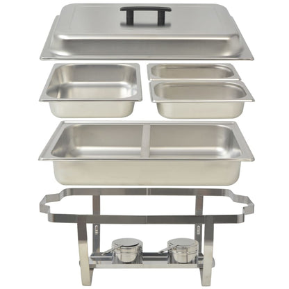 vidaXL Ensemble de chauffe-plats 4 pcs Acier inoxydable