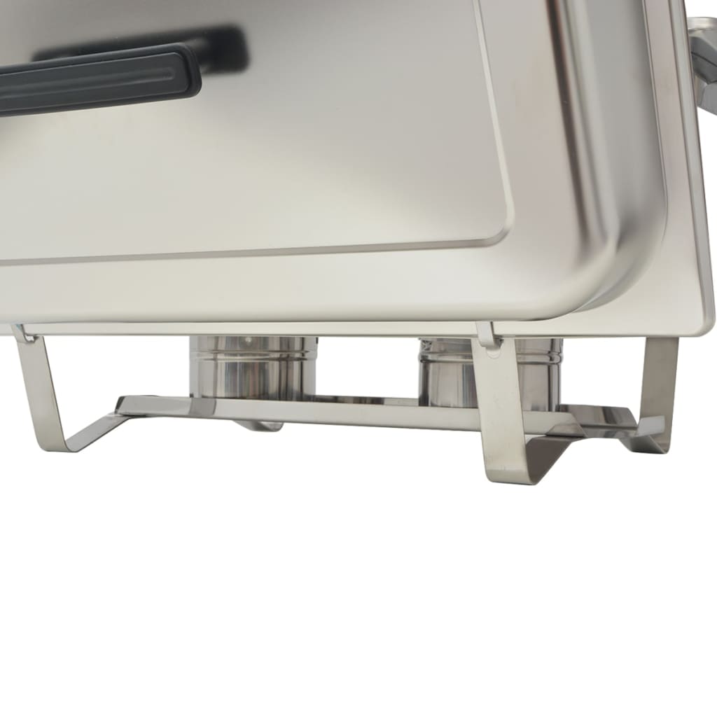vidaXL Ensemble de chauffe-plats 4 pcs Acier inoxydable