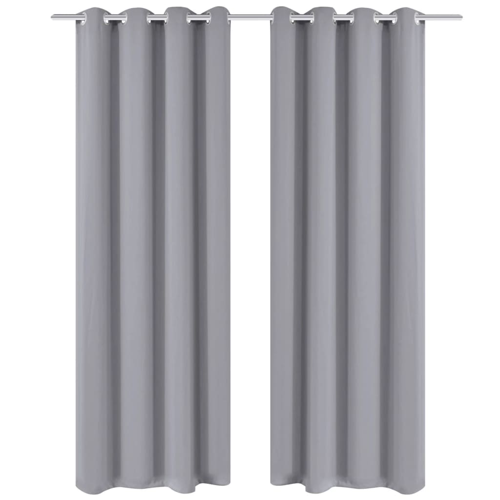 vidaXL Rideau occultant avec œillets métalliques 270 x 245 cm Gris