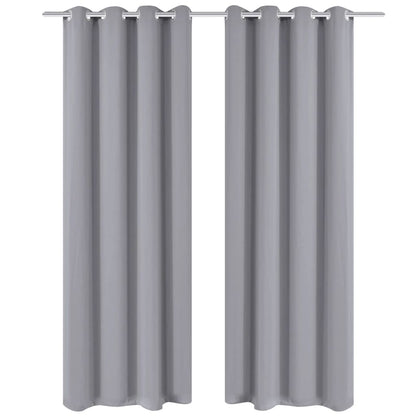 vidaXL Rideau occultant avec œillets métalliques 270 x 245 cm Gris