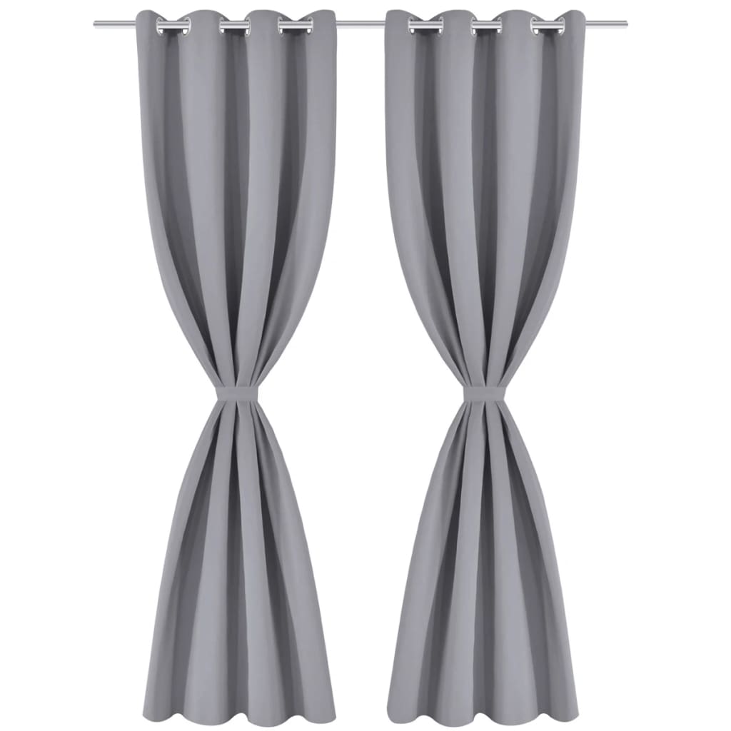 vidaXL Rideau occultant avec œillets métalliques 270 x 245 cm Gris