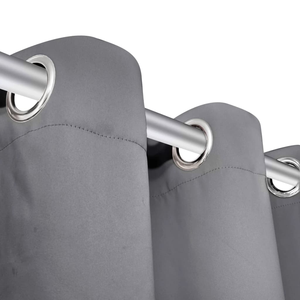 vidaXL Rideau occultant avec œillets métalliques 270 x 245 cm Gris