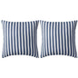 vidaXL Oreiller d'extérieur 2 pcs Impression rayure 45 x 45 cm Bleu