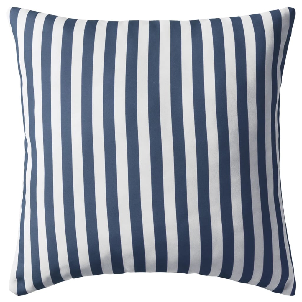 vidaXL Oreiller d'extérieur 2 pcs Impression rayure 45 x 45 cm Bleu