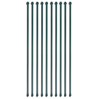 vidaXL Poteau de jardin 10 pcs 1 m Métal Vert