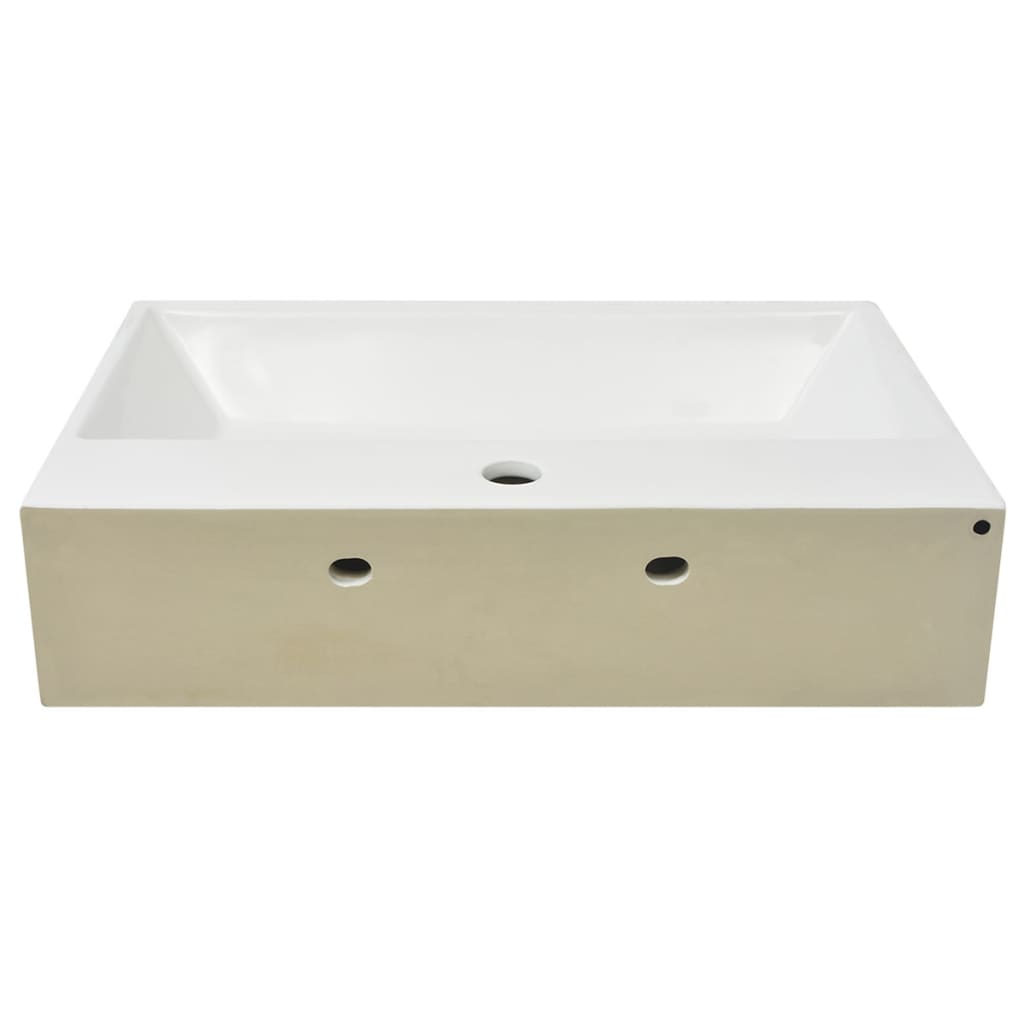 vidaXL Vasque avec trou de robinet en céramique Blanc 60,5x42,5x14,5cm