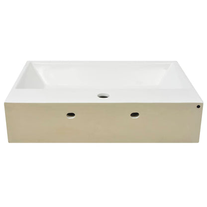 vidaXL Vasque avec trou de robinet en céramique Blanc 60,5x42,5x14,5cm