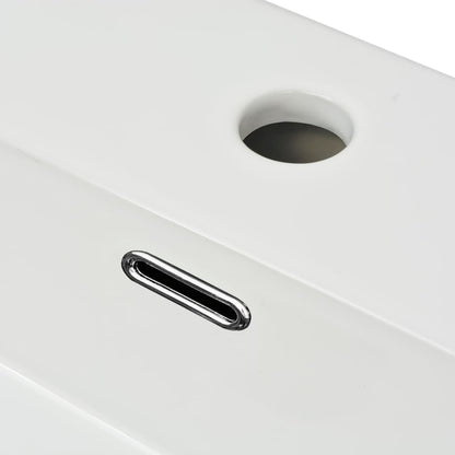 vidaXL Vasque avec trou de robinet en céramique Blanc 60,5x42,5x14,5cm