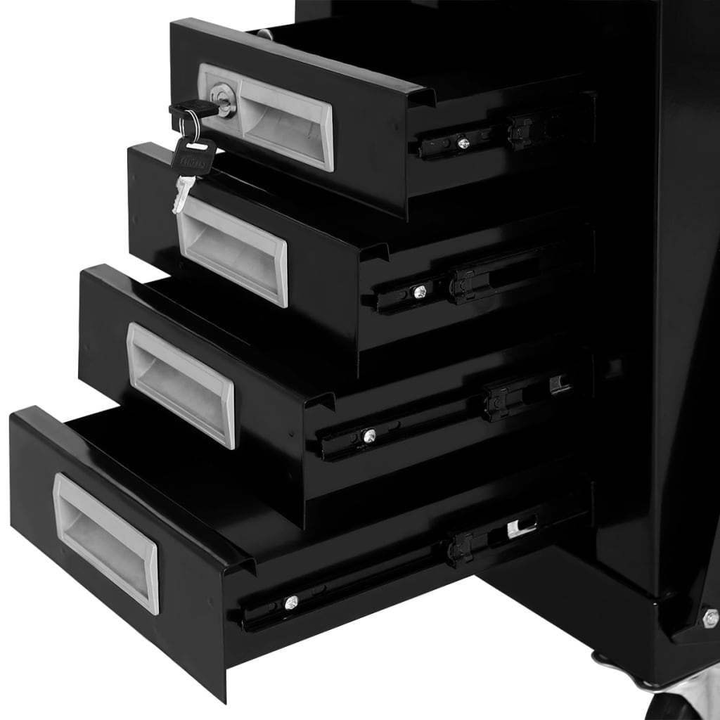 vidaXL Chariot de soudage avec 4 tiroirs Noir