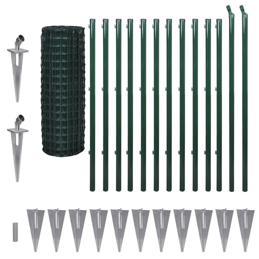 vidaXL Clôture Euro Acier 25 x 1,2 m Vert