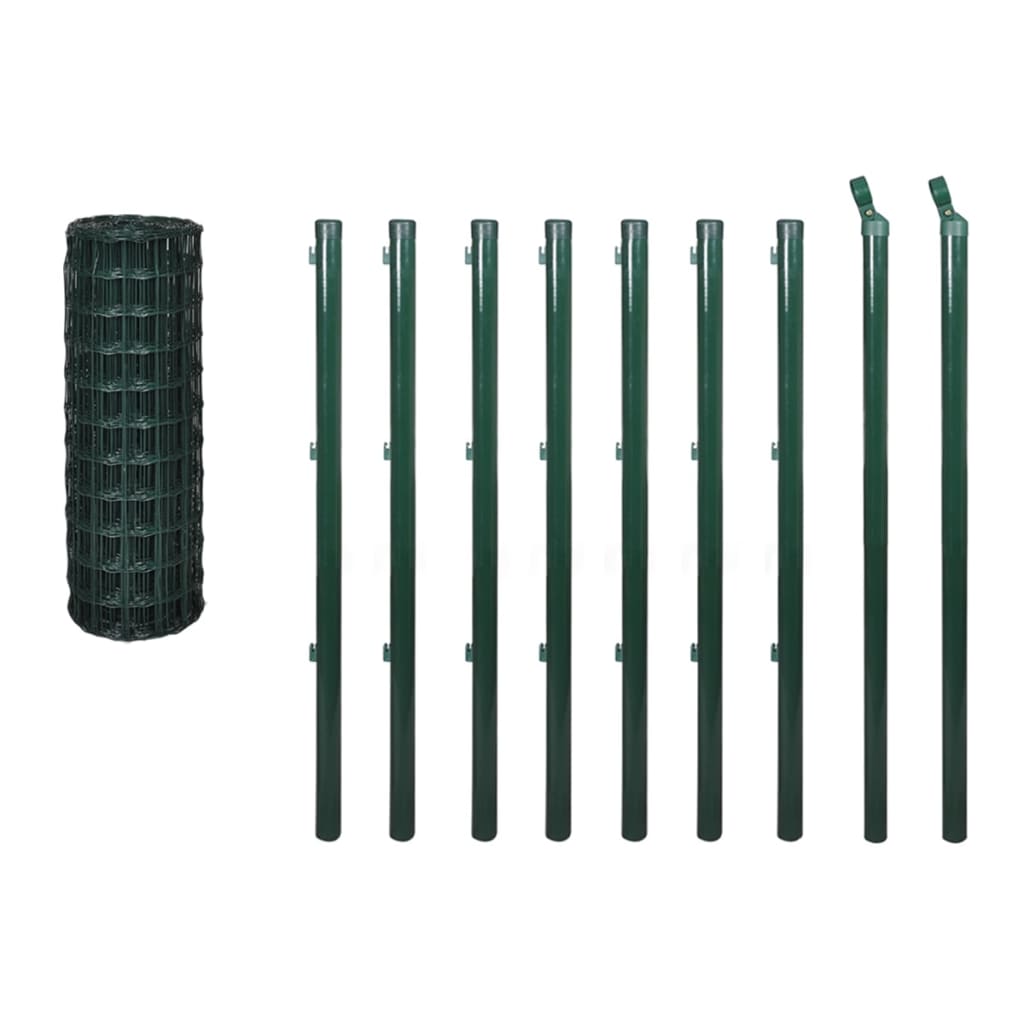 vidaXL Clôture Euro Acier 10 x 1,2 m Vert