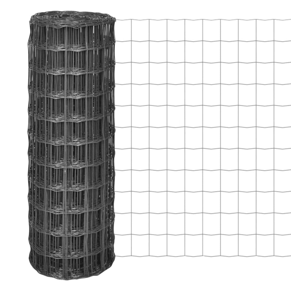 vidaXL Clôture Euro Acier 25 x 1,2 m Gris