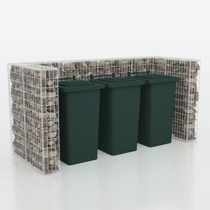 vidaXL Cadre de gabion de poubelle triple Acier 250 x 100 x 120 cm