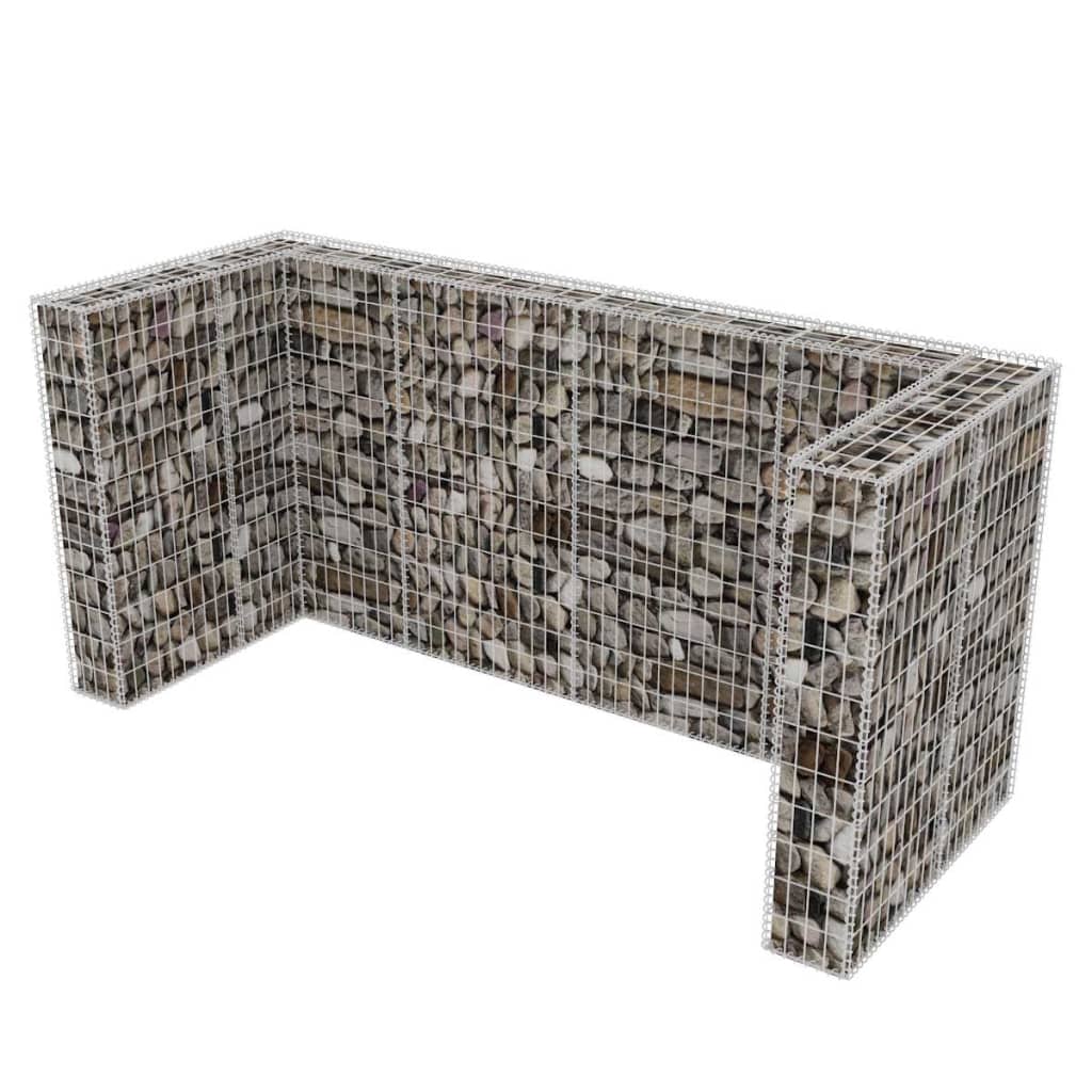 vidaXL Cadre de gabion de poubelle triple Acier 250 x 100 x 120 cm
