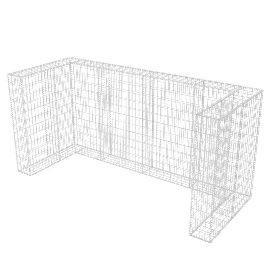 vidaXL Cadre de gabion de poubelle triple Acier 250 x 100 x 120 cm