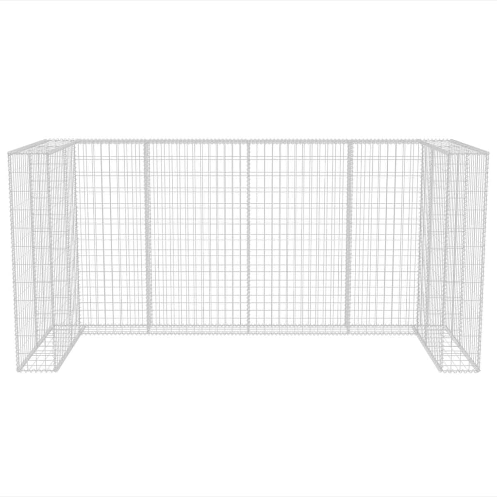 vidaXL Cadre de gabion de poubelle triple Acier 250 x 100 x 120 cm