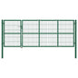 vidaXL Portail de clôture de jardin avec poteaux 350x120 cm Acier Vert