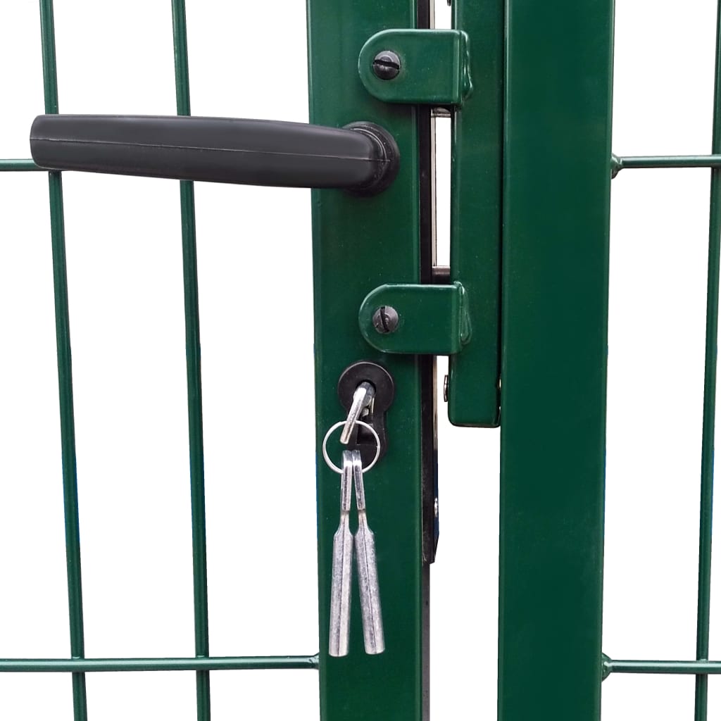 vidaXL Portail de clôture de jardin avec poteaux 350x120 cm Acier Vert