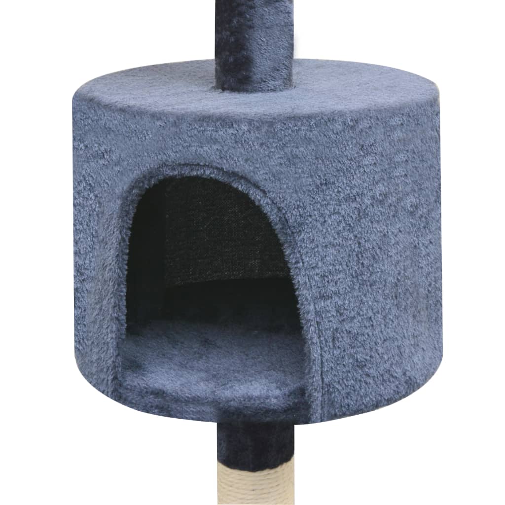 vidaXL Arbre à chat avec griffoirs en sisal 125 cm Bleu foncé