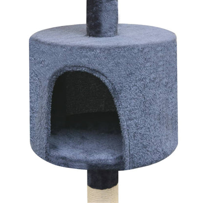 vidaXL Arbre à chat avec griffoirs en sisal 125 cm Bleu foncé