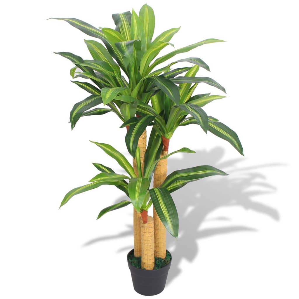 vidaXL Plante artificielle avec pot Dracaena 100 cm Vert