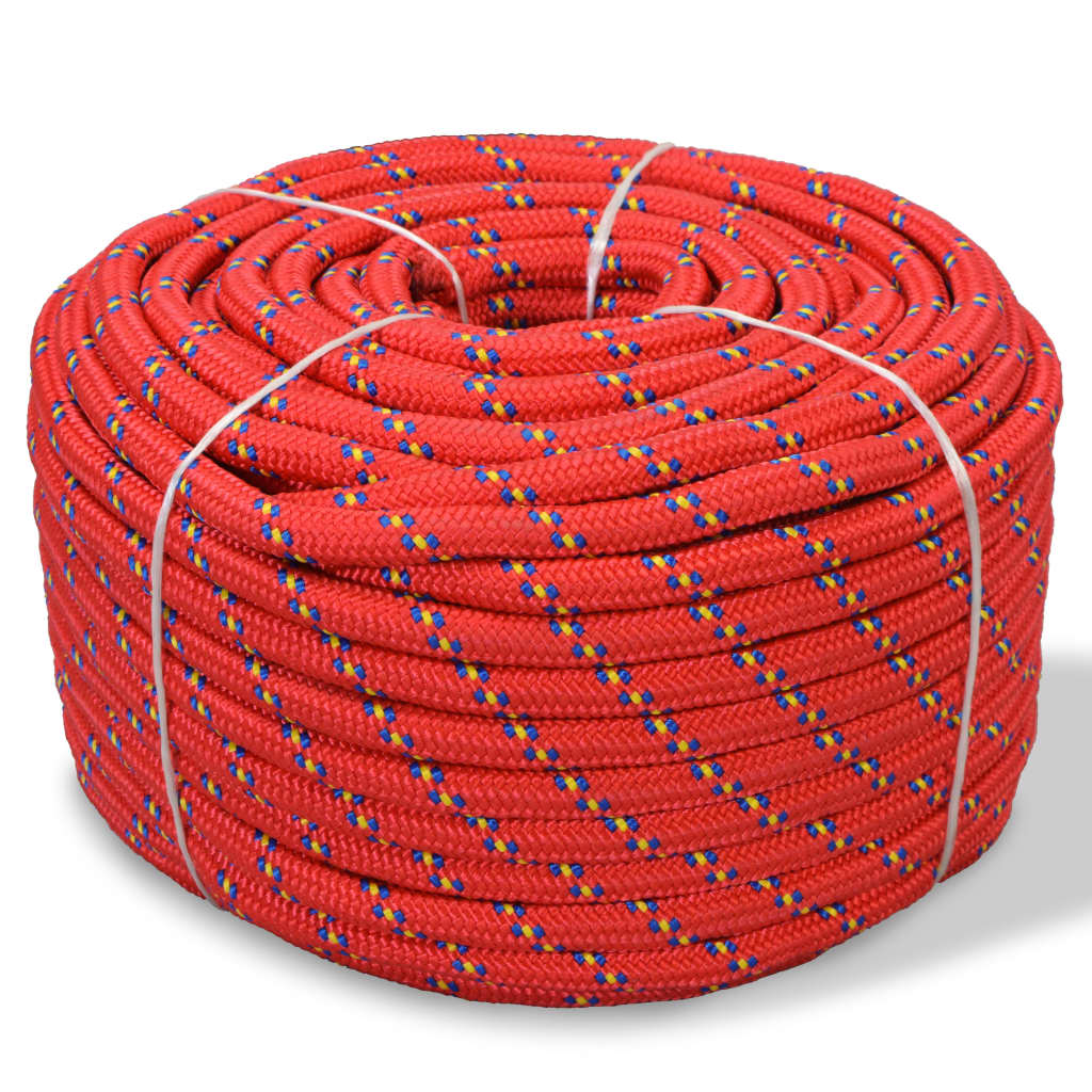 vidaXL Corde de bateau Polypropylène 6 mm 100 m Rouge