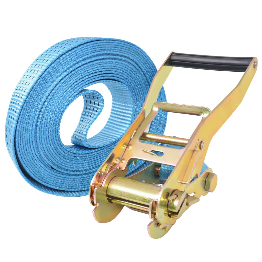 vidaXL Sangle d’arrimage à cliquet 4 pcs 4 tonnes 8 m x 50 mm Bleu