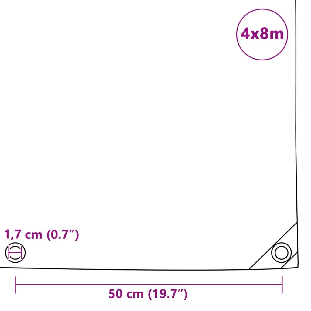 vidaXL Bâche 650 g / m² 4 x 8 m Vert