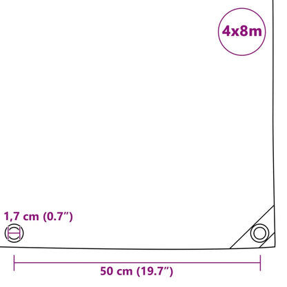 vidaXL Bâche 650 g / m² 4 x 8 m Vert