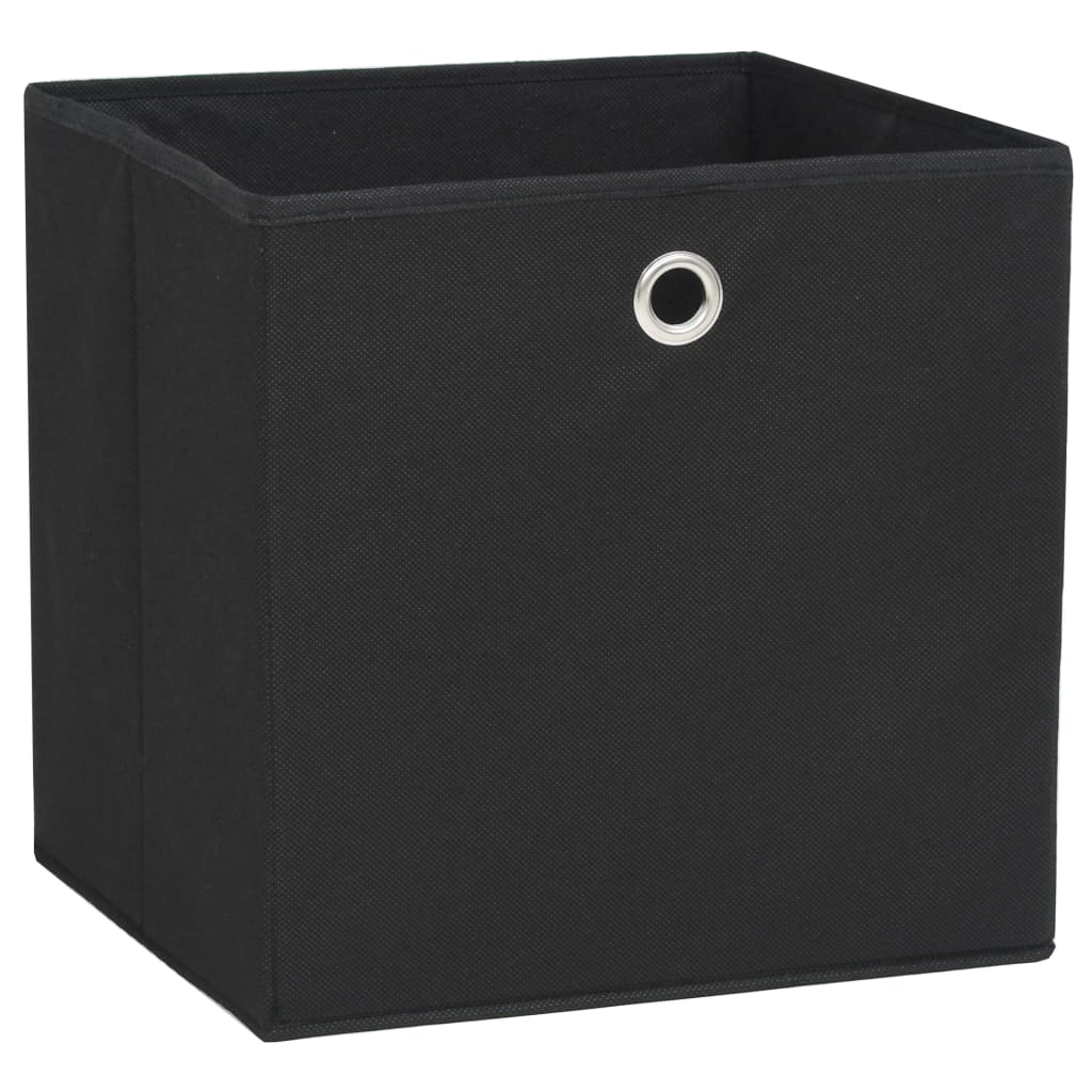 vidaXL Boîte de rangement 4 pcs Tissu non-tissé 32x32x32 cm Noir