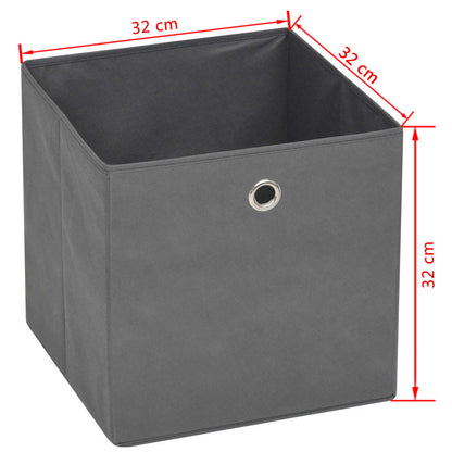 vidaXL Boîte de rangement 4 pcs Tissu non-tissé 32x32x32 cm Gris