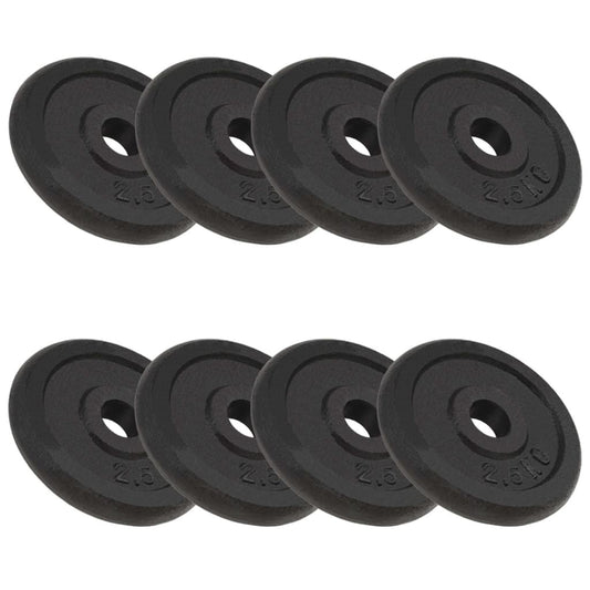 vidaXL Plaque de poids 8 pcs 8x2,5 kg Fonte