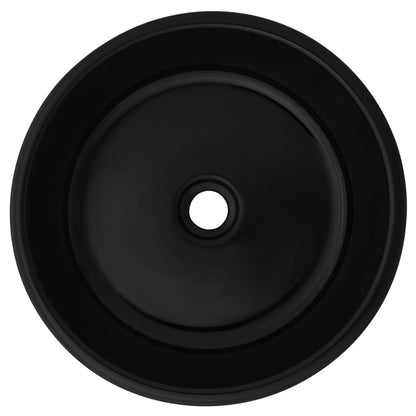vidaXL Lavabo rond céramique noir 42x12 cm