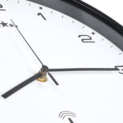 vidaXL Horloge murale radioguidée Mouvement à quartz 31 cm Blanc/noir