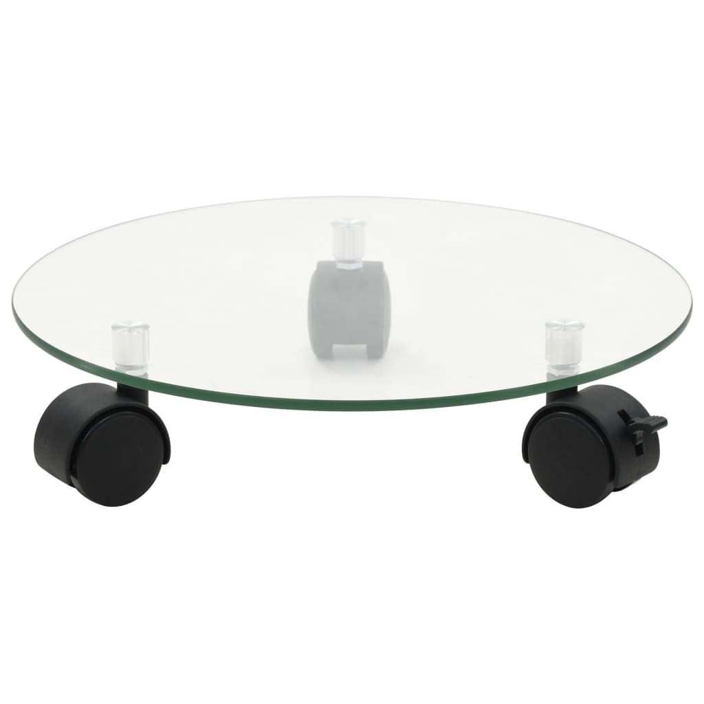vidaXL Porte-plantes roulant 2 pcs Verre trempé 28 cm Rond