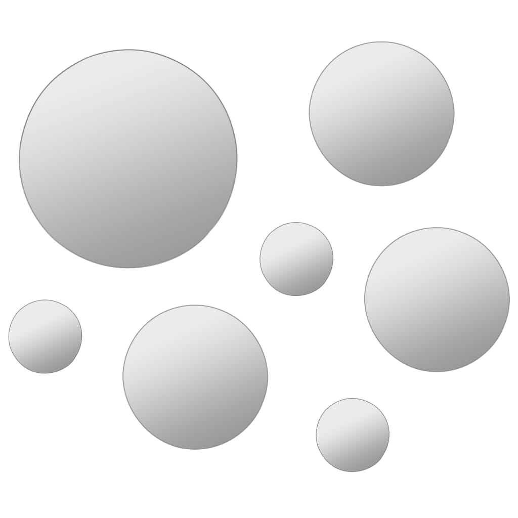 vidaXL Ensemble de miroir mural 7 pcs Verre Rond