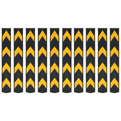vidaXL Cornière de protection réfléchissante 10 pcs Caoutchouc 80 cm