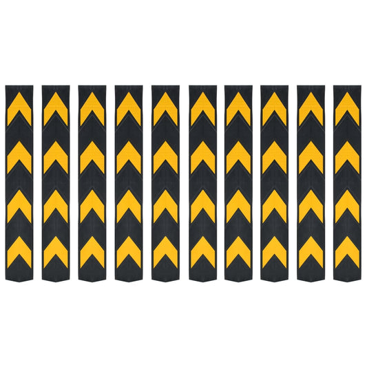 vidaXL Cornière de protection réfléchissante 10 pcs Caoutchouc 80 cm