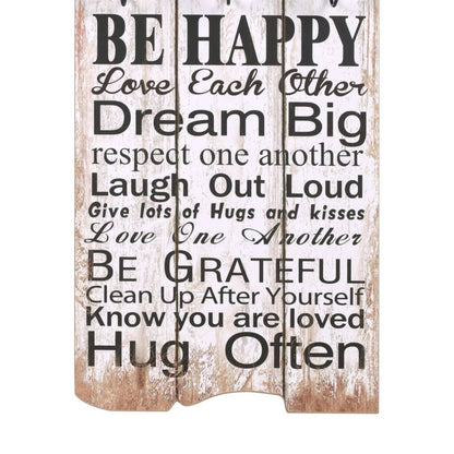 vidaXL Porte-manteau mural avec 6 crochets 120 x 40 cm FAMILY RULES