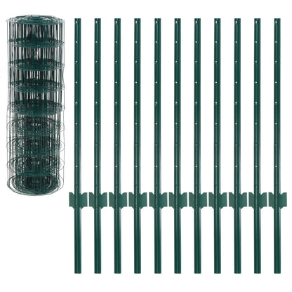 vidaXL Clôture Euro Acier 20x0,8 m Vert