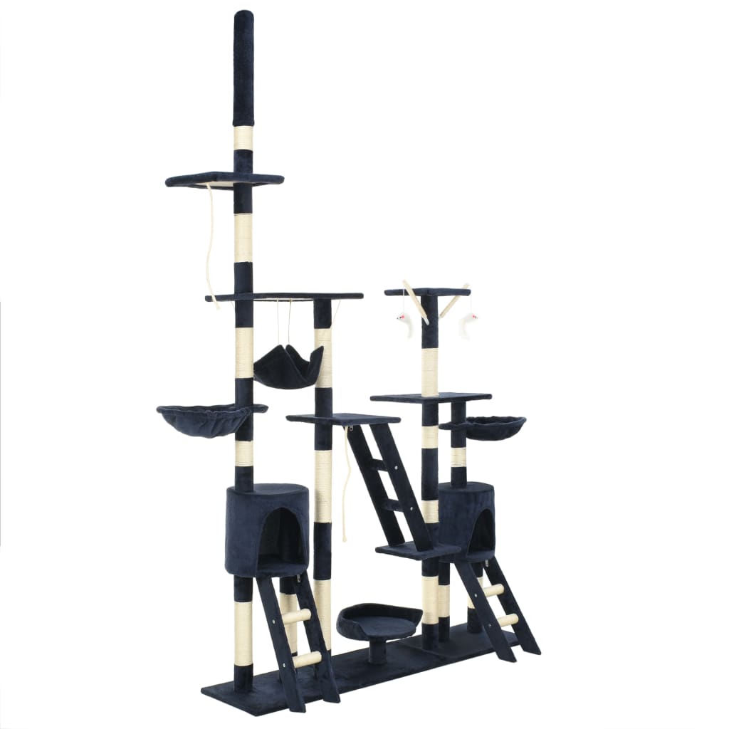 vidaXL Arbre à chat avec griffoirs en sisal 230-250 cm Bleu