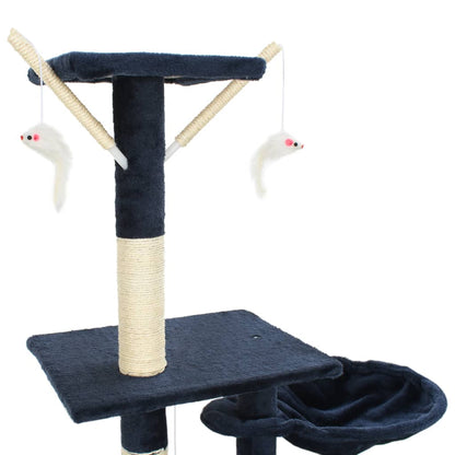 vidaXL Arbre à chat avec griffoirs en sisal 230-250 cm Bleu