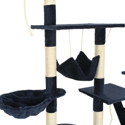 vidaXL Arbre à chat avec griffoirs en sisal 230-250 cm Bleu