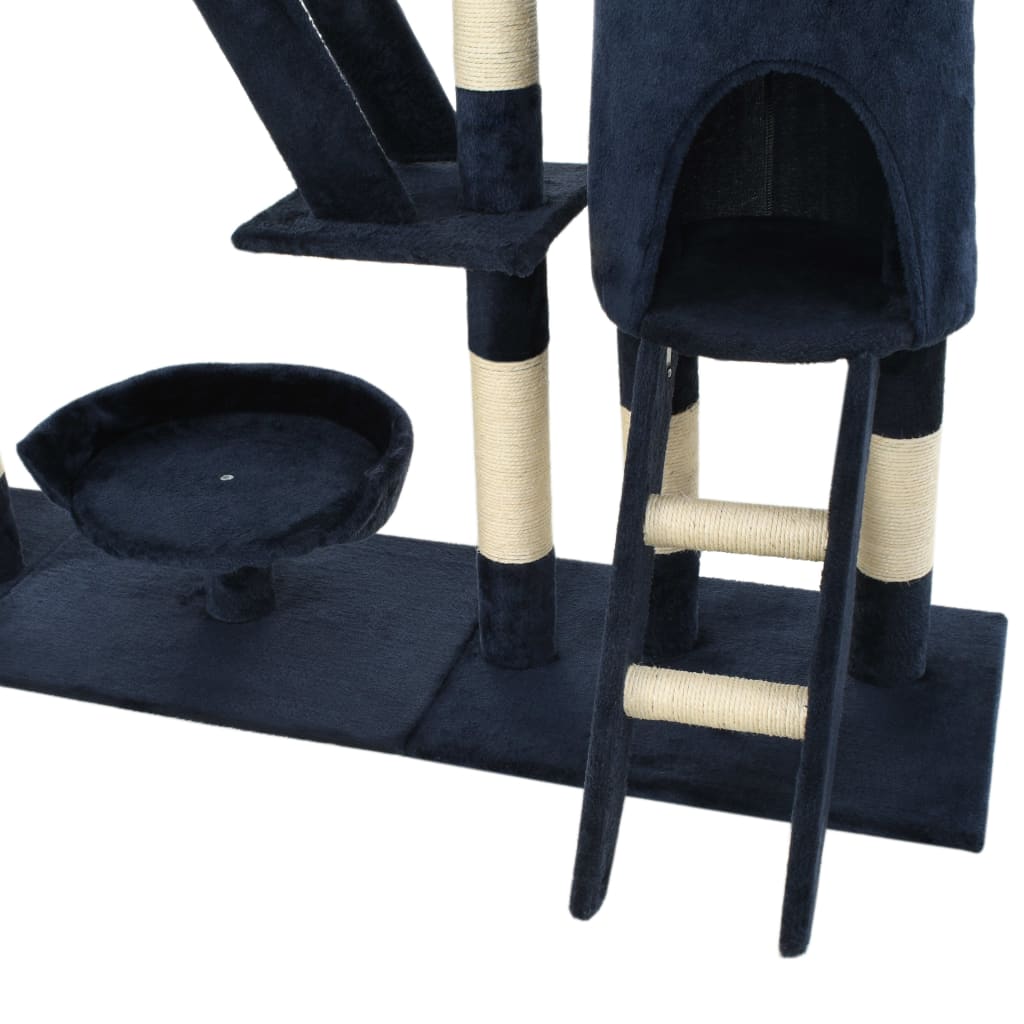vidaXL Arbre à chat avec griffoirs en sisal 230-250 cm Bleu